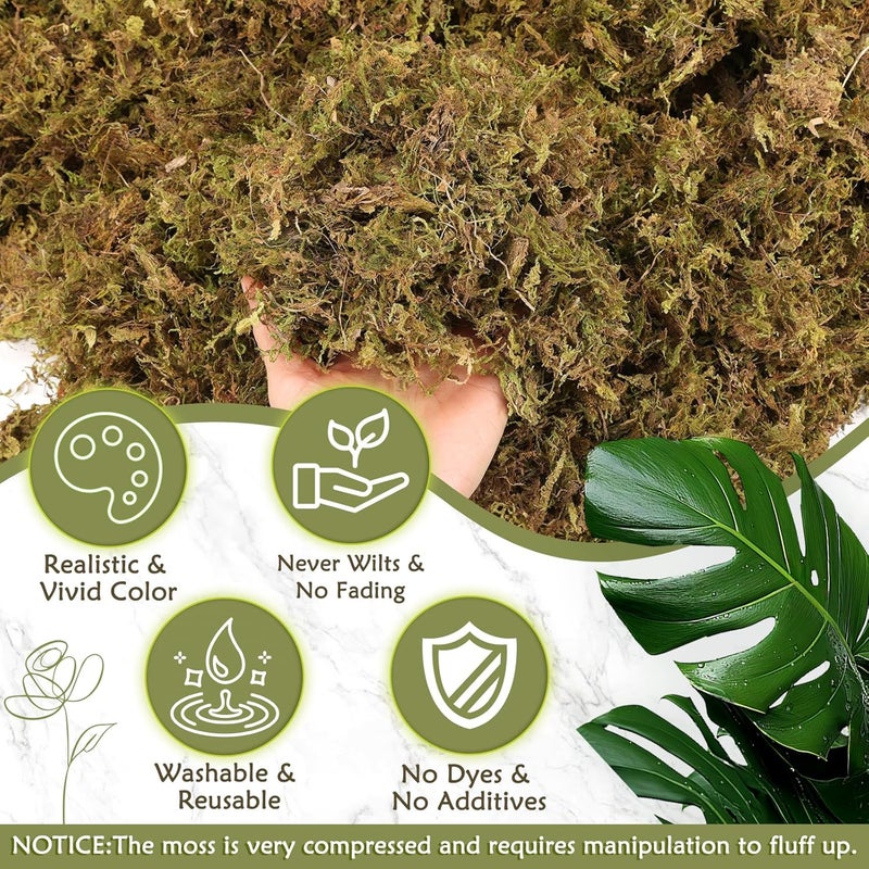 MAPVOLUT Store Artificial Moss - 45.86 OZ (2.89LB) - Premium Fake Moss Versatile for Crafts & Décor - Natural Look, Low Maintenance, Perfect for Fairy Gardens, Terrariums, Wedding Decor & Faux Potted Plants - Image 4